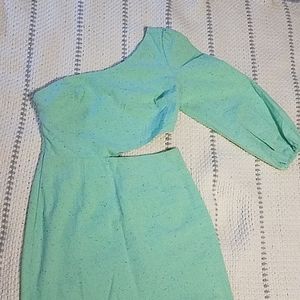 Mint green one shoulder Urban Outfitters dress